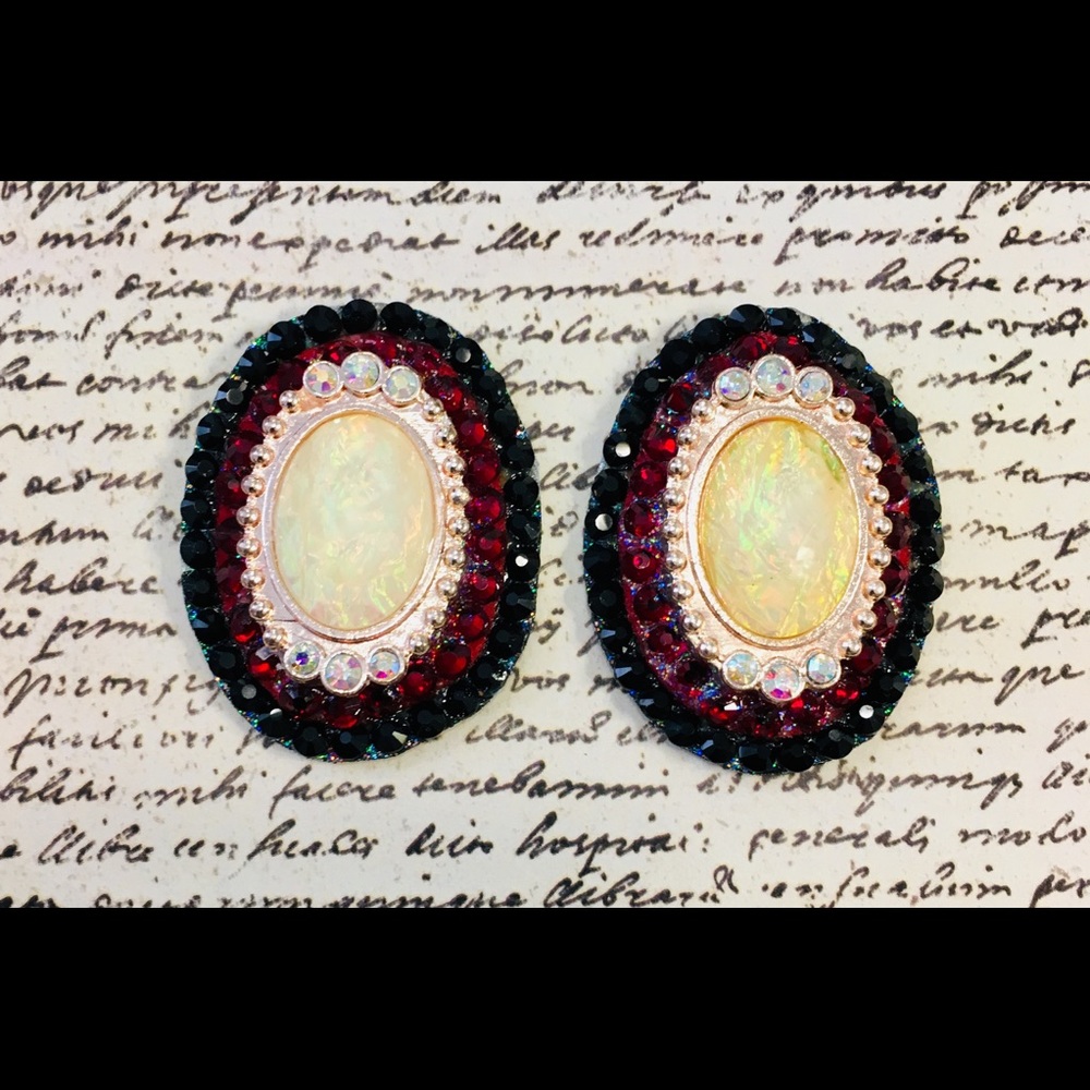 Opal and Black Rhinestone Super Bling Pasties